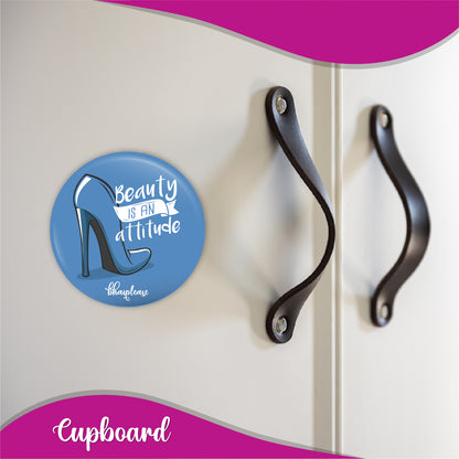 Beauty is an Attitude Round Fridge Magnet
