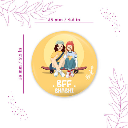 Bff Bhabhi Round Fridge Magnet