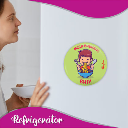 Bhukkad Bhai Round Fridge Magnet