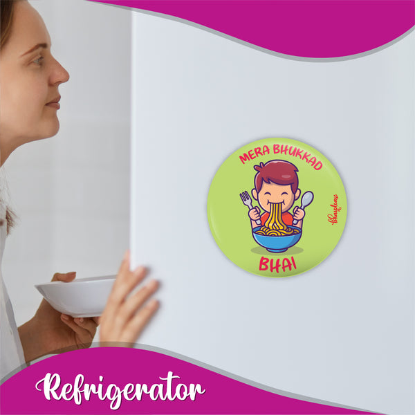 Bhukkad Bhai Round Fridge Magnet
