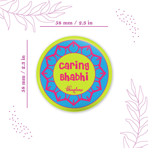 Caring Bhabhi Round Fridge Magnet