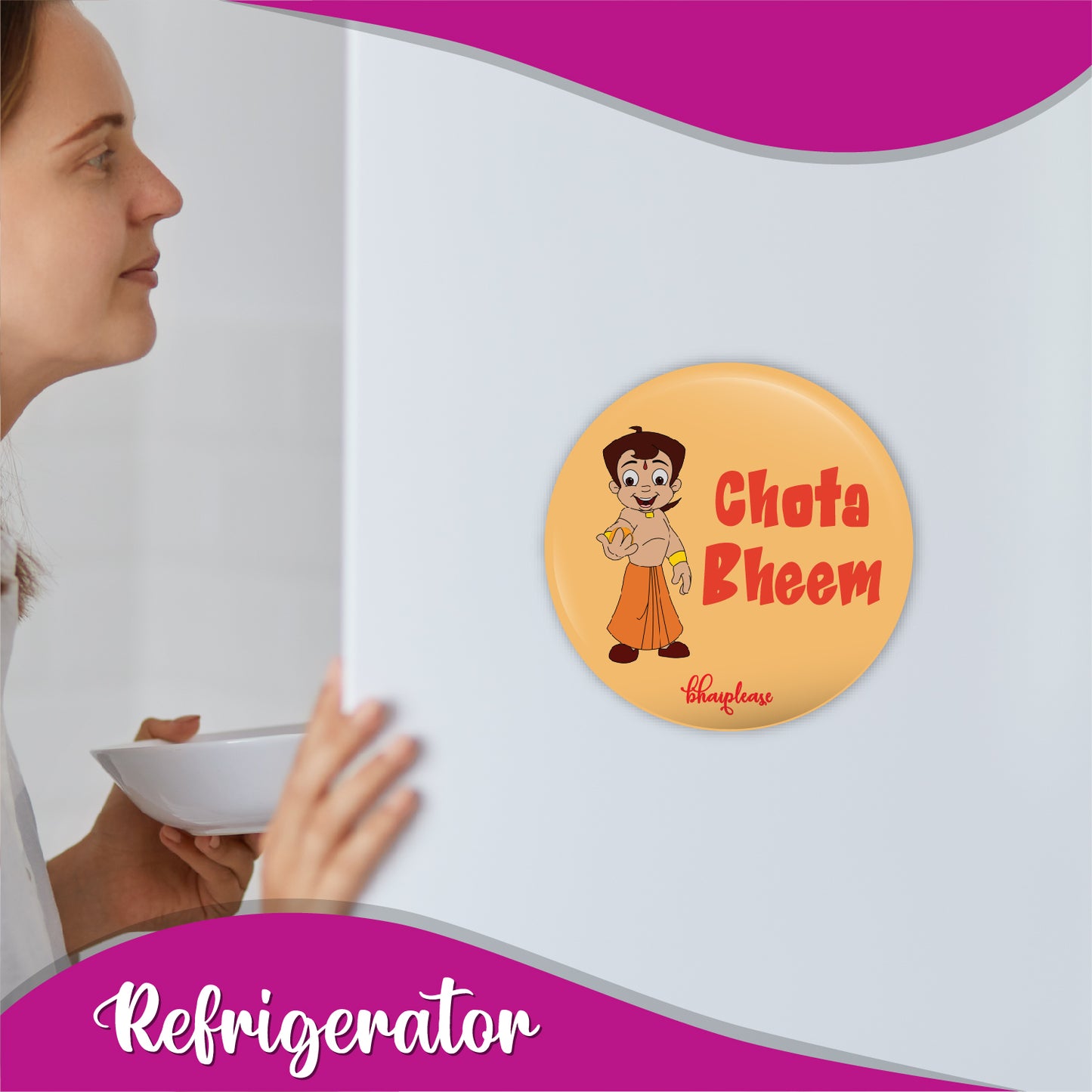 Chota Bheem Round Fridge Magnet