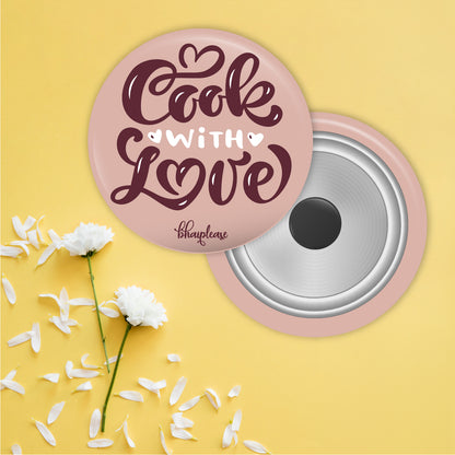 Cook With Love Round Fridge Magnet
