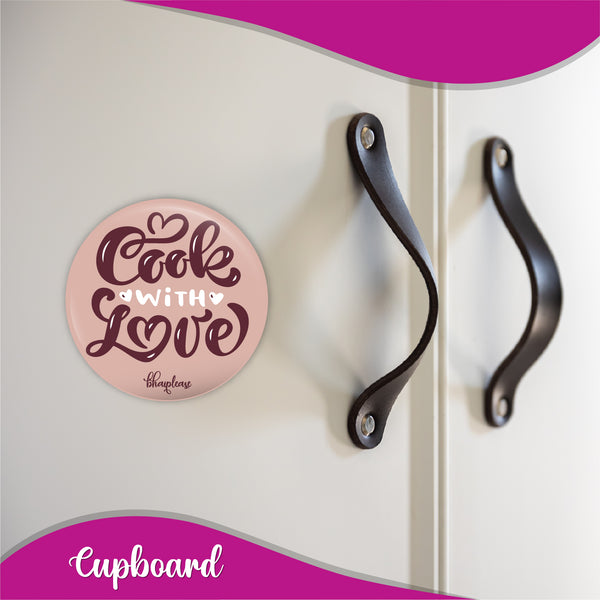Cook With Love Round Fridge Magnet