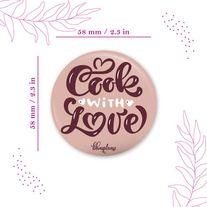 Cook With Love Round Fridge Magnet