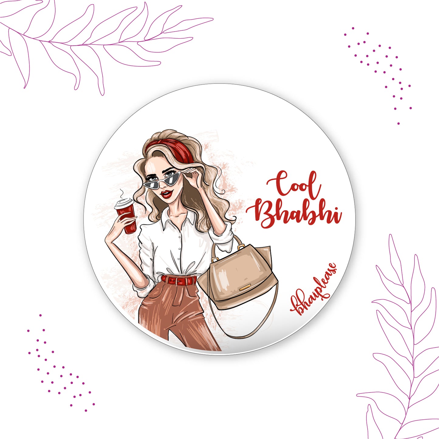 Cool Bhabhi Round Fridge Magnet