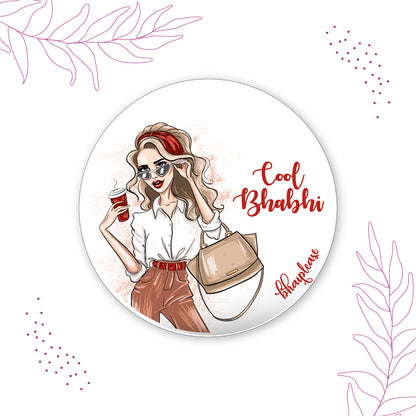 Cool Bhabhi Round Fridge Magnet