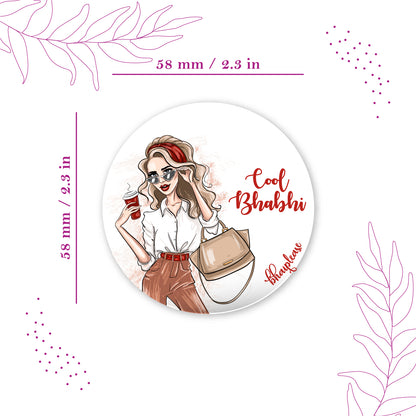 Cool Bhabhi Round Fridge Magnet