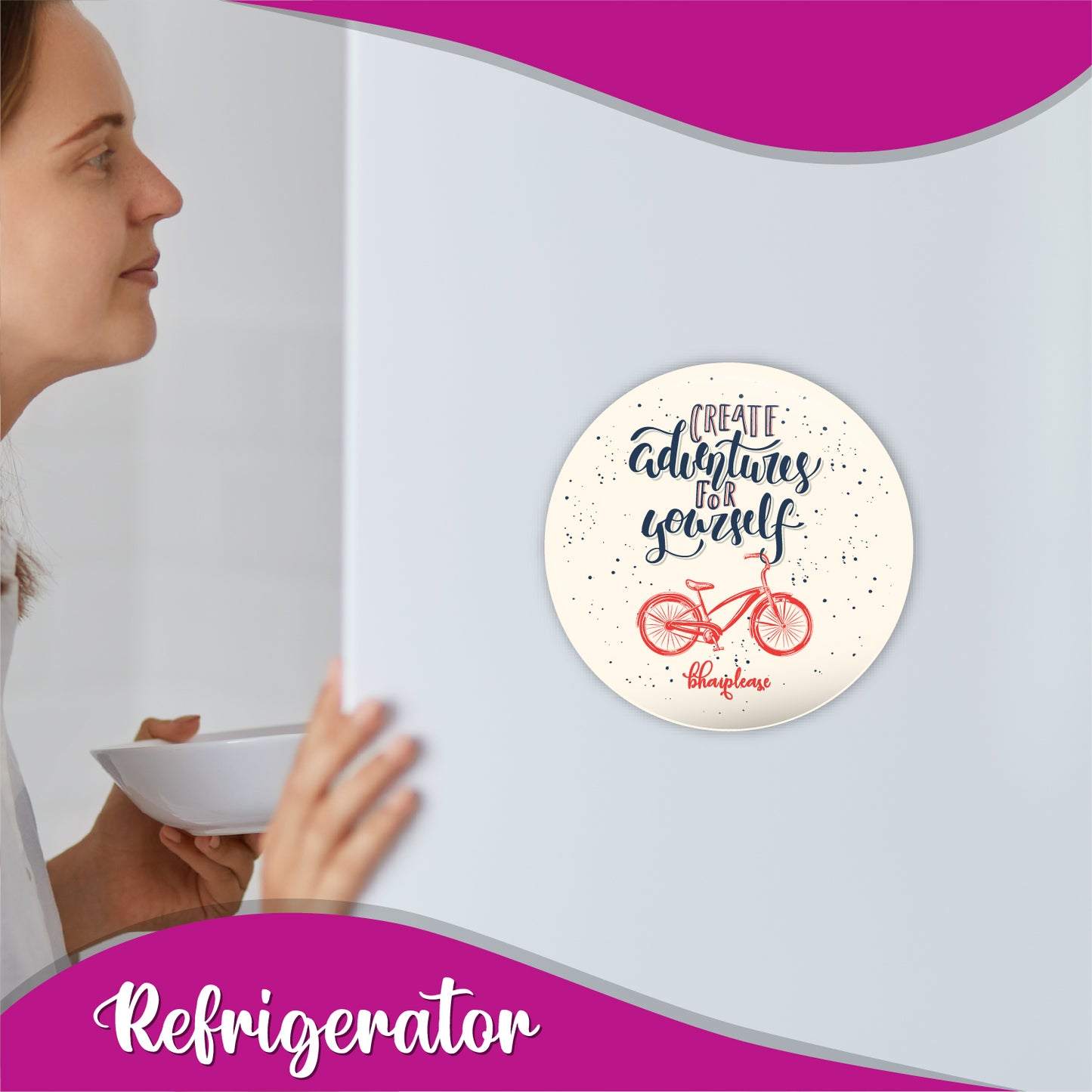 Create Adventure For Yourself Round Fridge Magnet