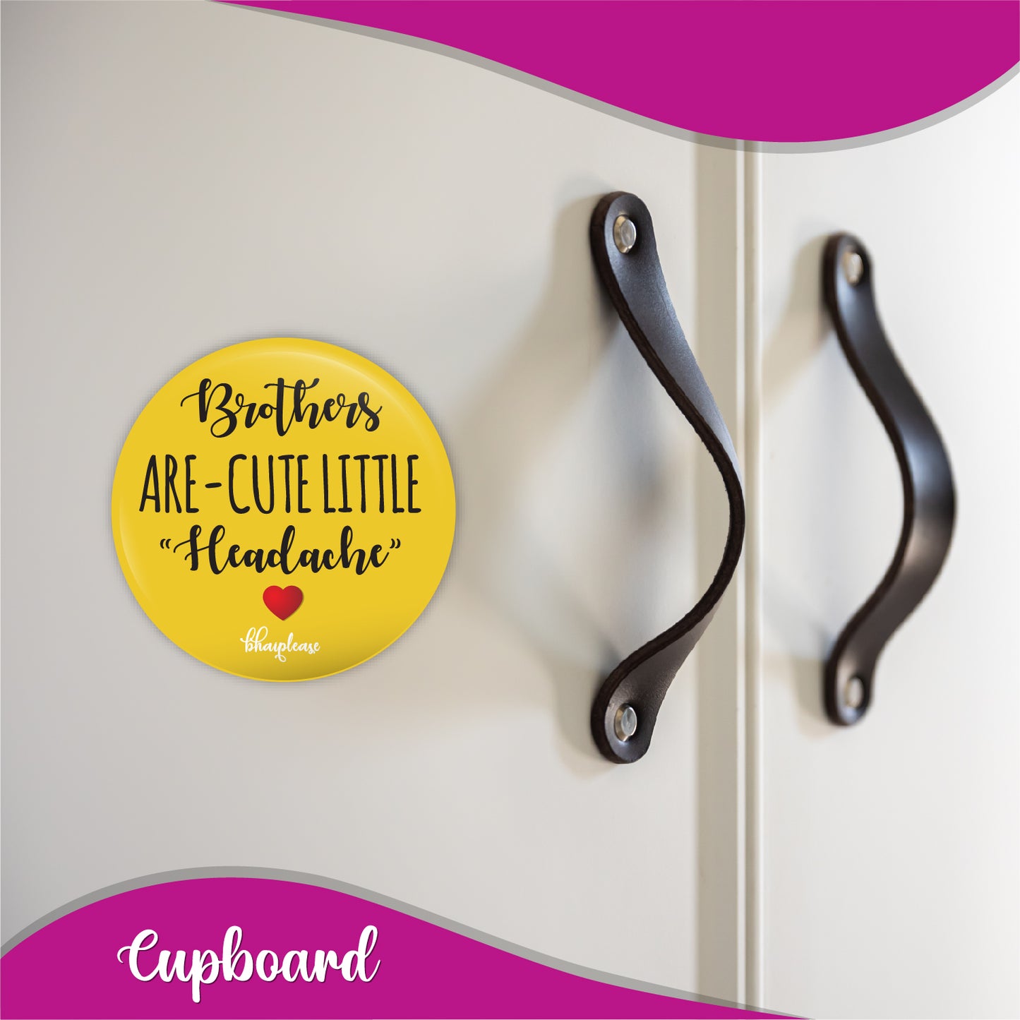 Brothers Are Cute Little Headache Round Fridge Magnet
