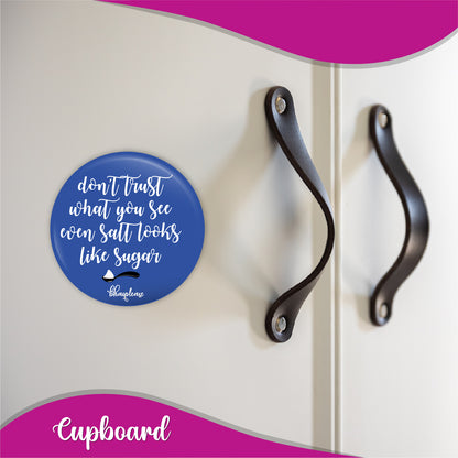 Dont Trust What You See When Salt Round Fridge Magnet
