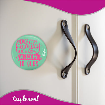 Every Family has A Story Welcome Round Fridge Magnet