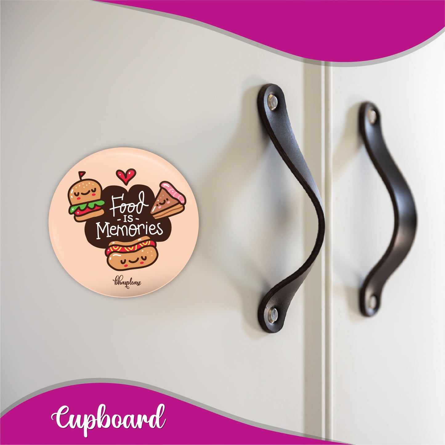 Food is Memories Round Fridge Magnet