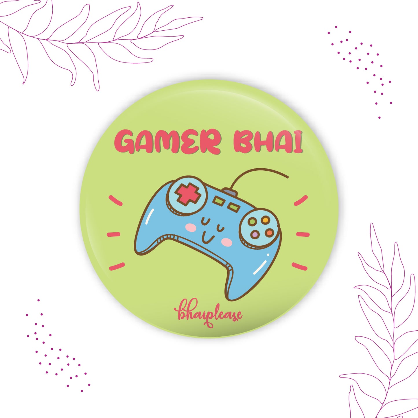 Gamer Bhai Round Fridge Magnet
