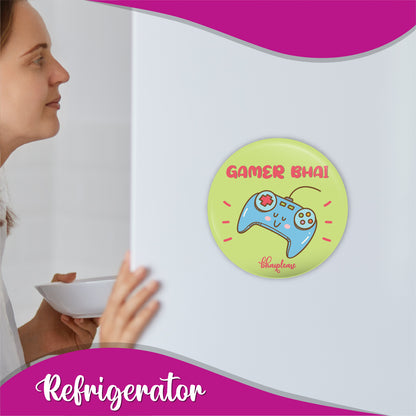 Gamer Bhai Round Fridge Magnet