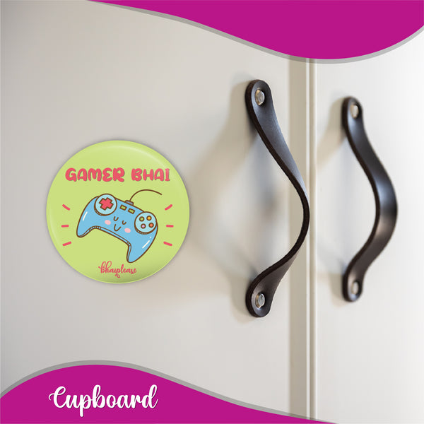 Gamer Bhai Round Fridge Magnet