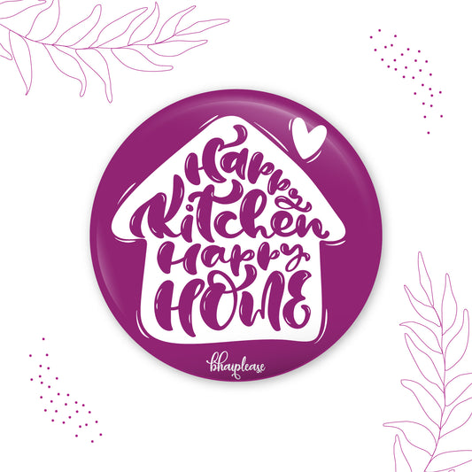 Happy Kitchen Happy Hour Round Fridge Magnet