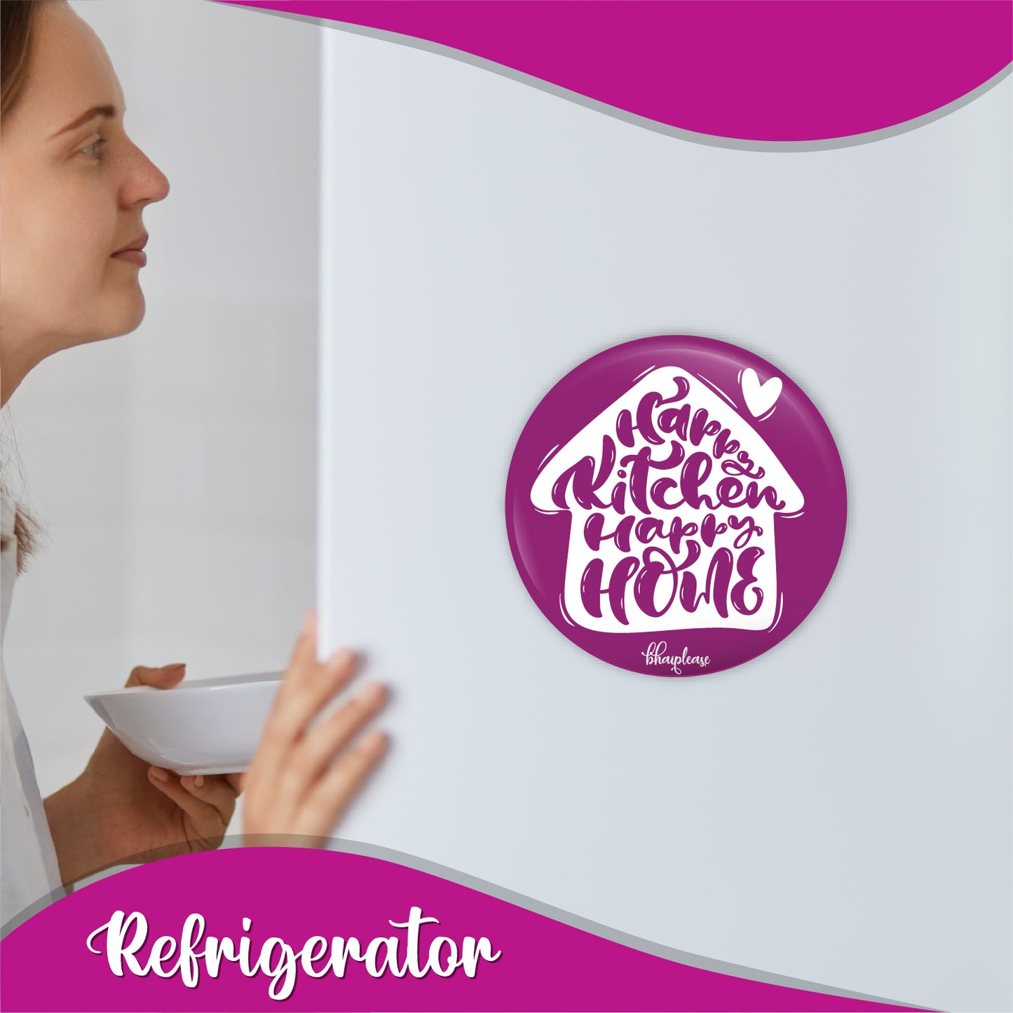 Happy Kitchen Happy Hour Round Fridge Magnet
