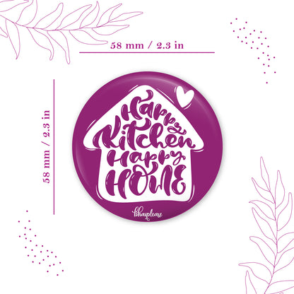 Happy Kitchen Happy Hour Round Fridge Magnet