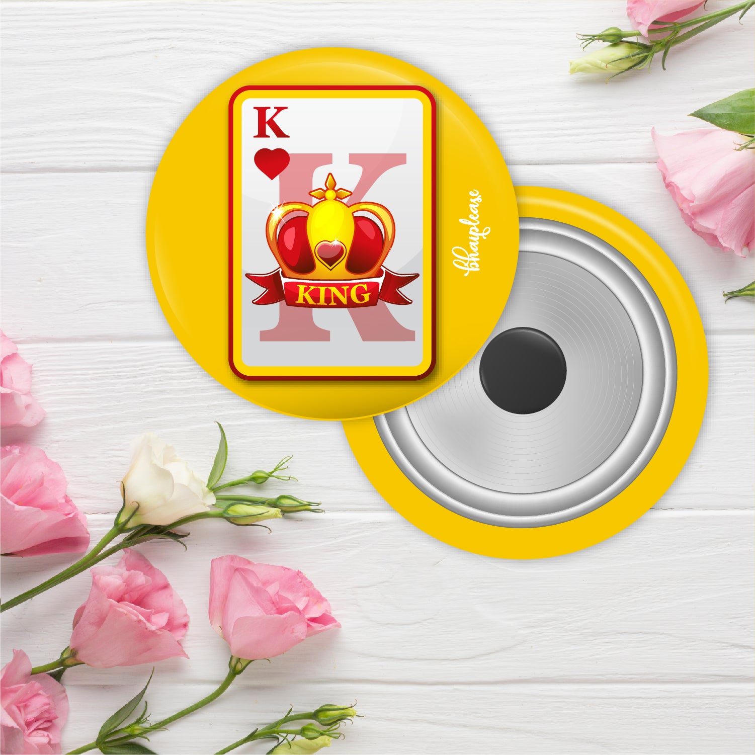 King Round Fridge Magnet