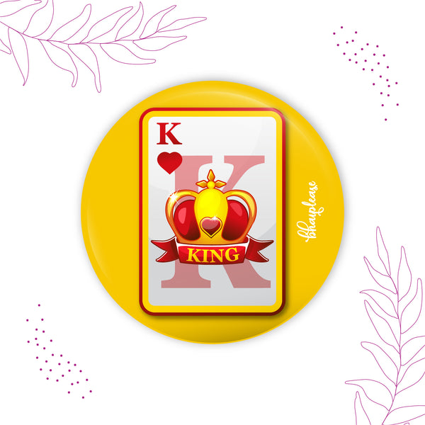 King Round Fridge Magnet