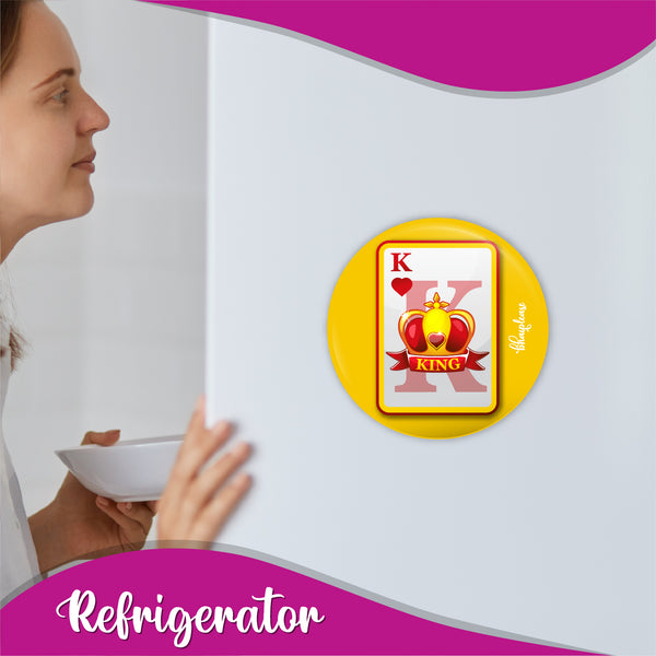 King Round Fridge Magnet