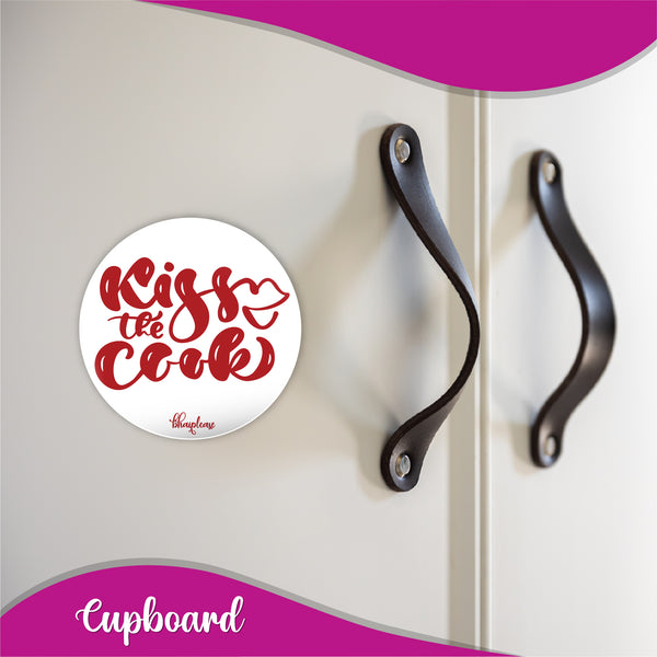 Kiss The Cook Round Fridge Magnet