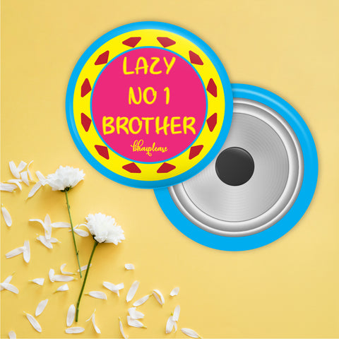 Lazy No.1 Brother Round Fridge Magnet