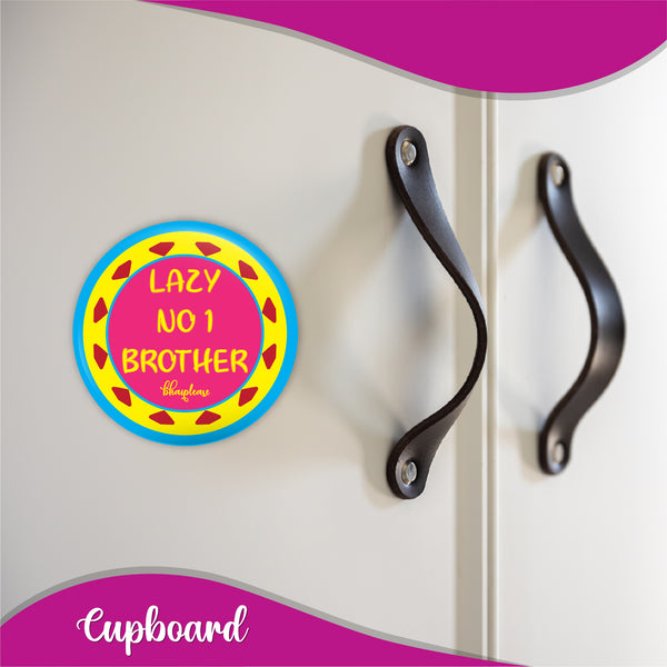 Lazy No.1 Brother Round Fridge Magnet