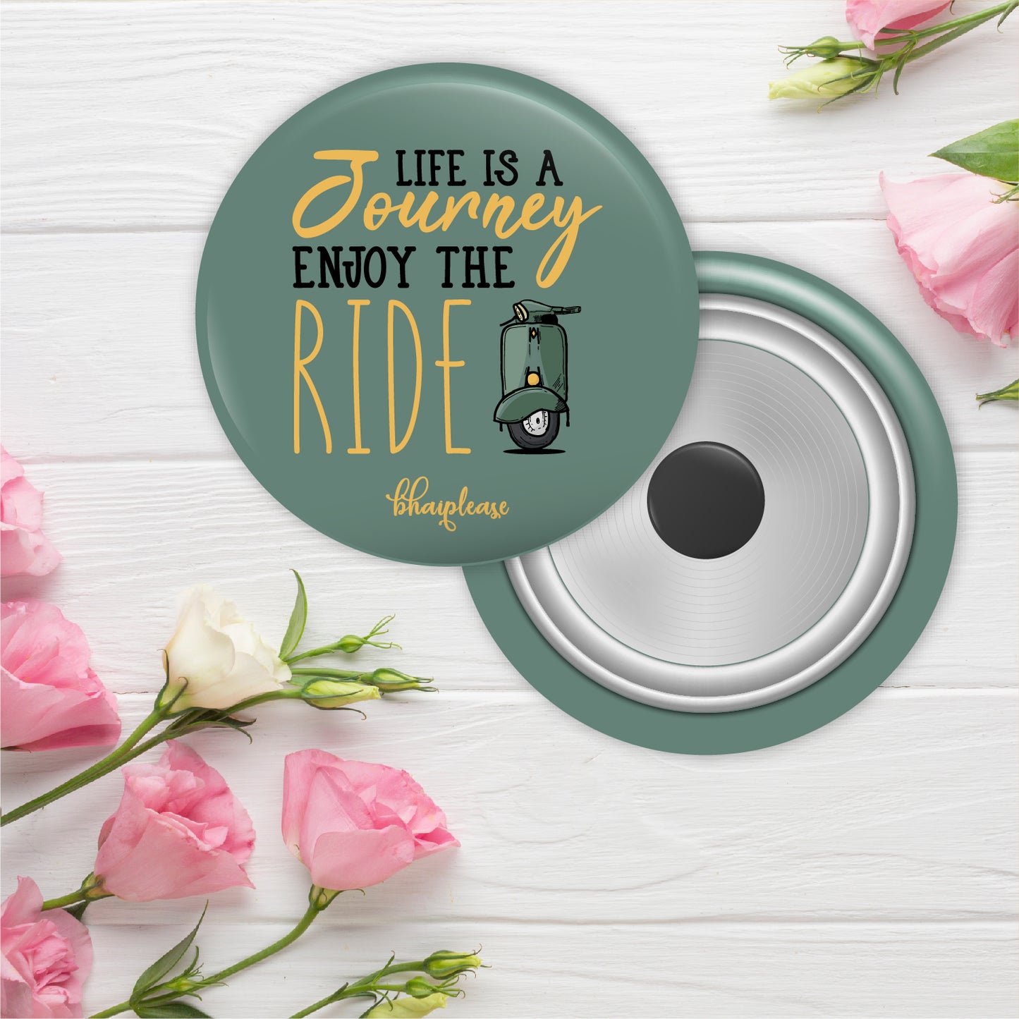 Life is a journey enjoy the ride Round Fridge Magnet