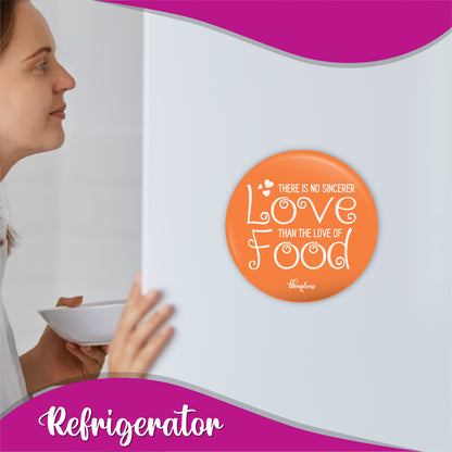 Love Food Round Fridge Magnet