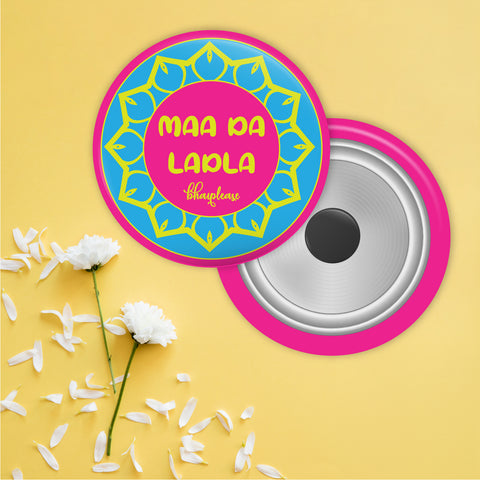 Maa Da Ladla Round Fridge Magnet