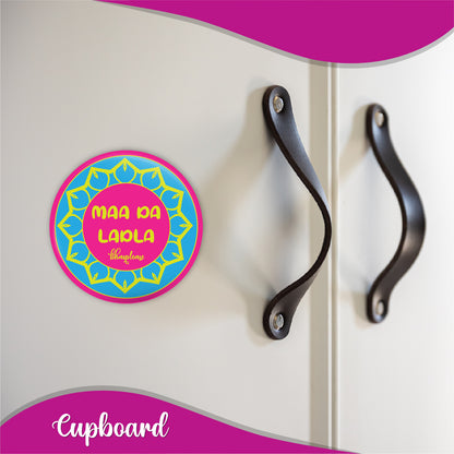 Maa Da Ladla Round Fridge Magnet