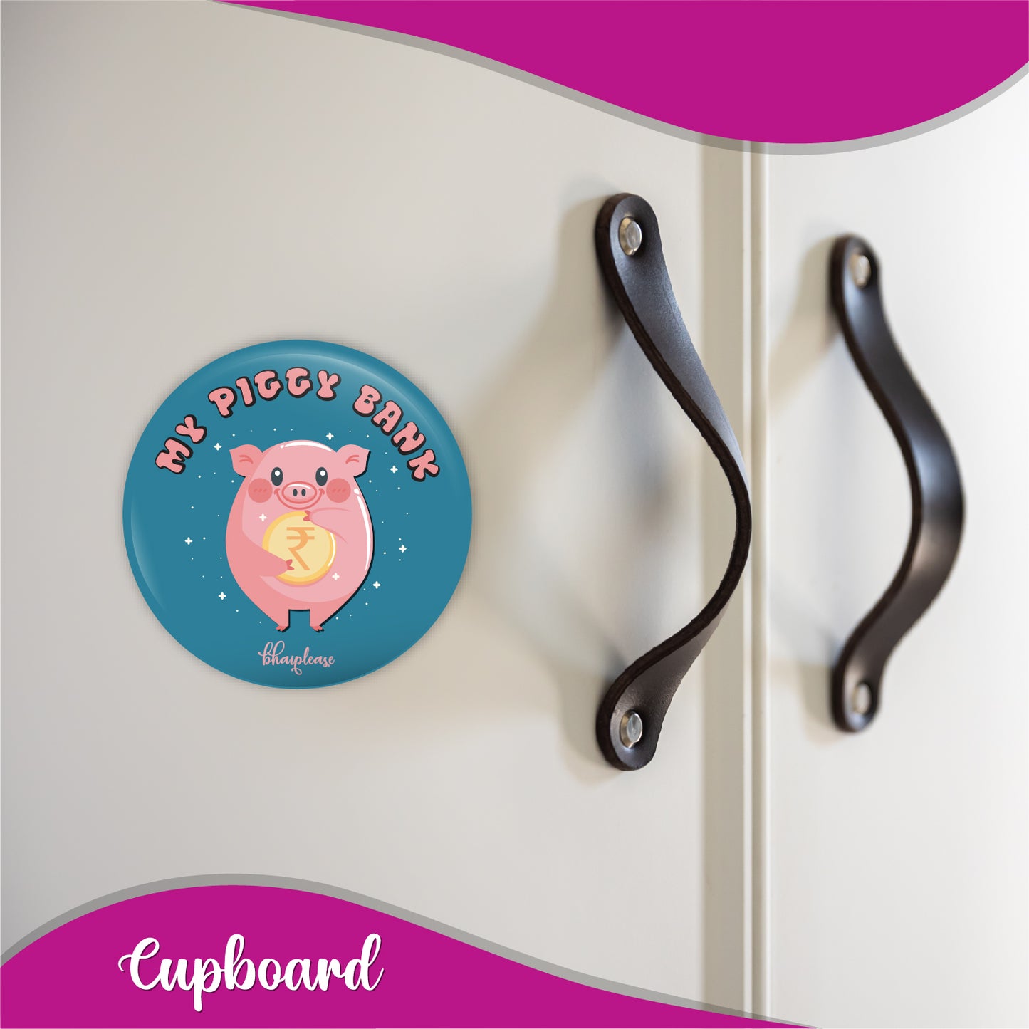 My Piggy Bank Round Fridge Magnet