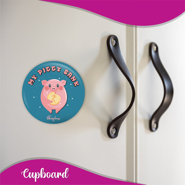 My Piggy Bank Round Fridge Magnet