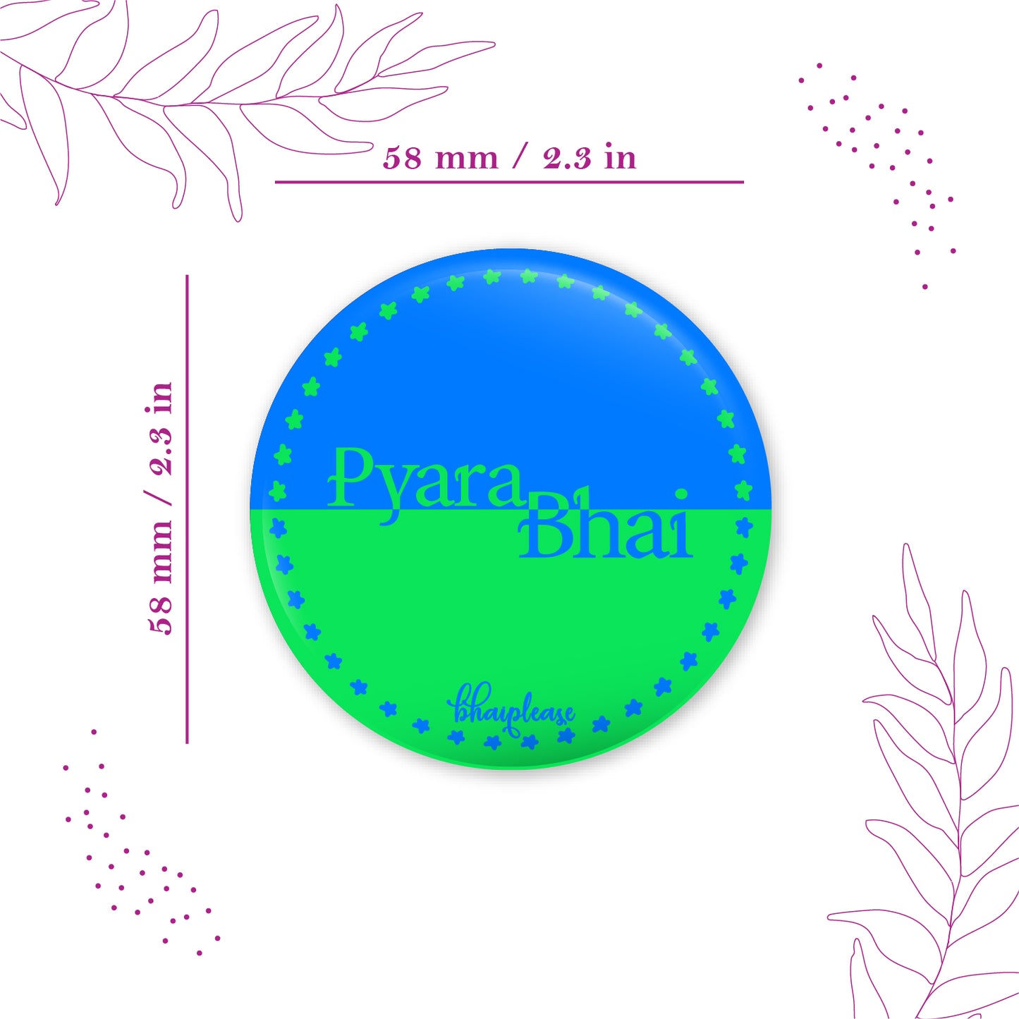 Pyara Bhai Round Fridge Magnet