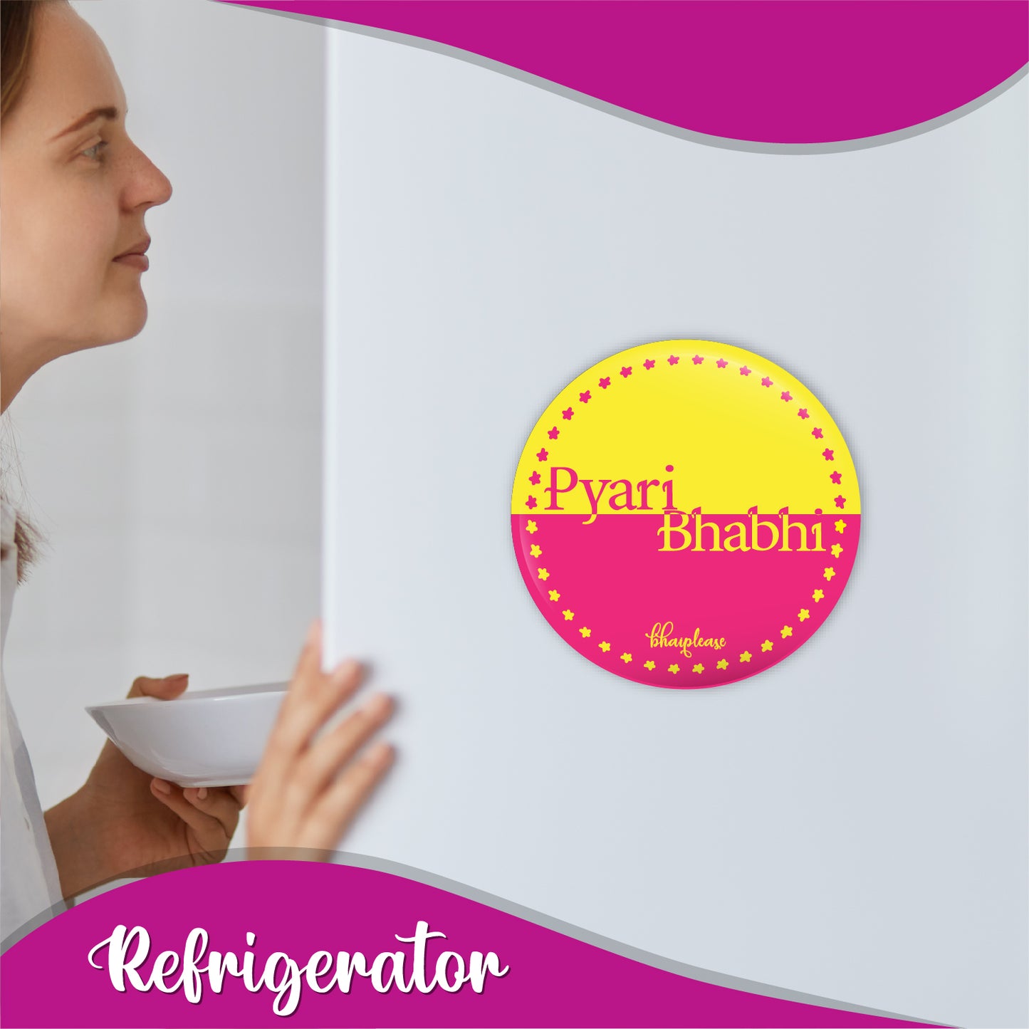 Pyari Bhabhi Round Fridge Magnet