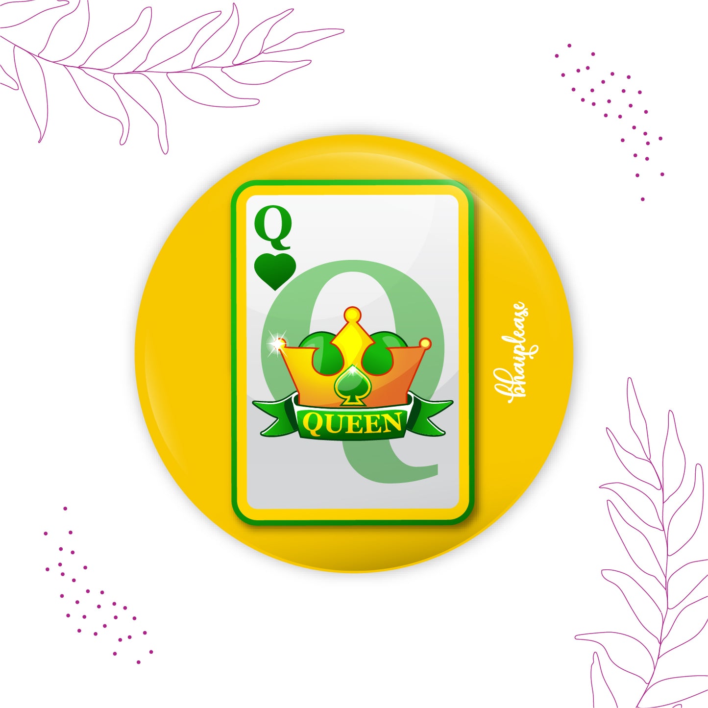 Queen Round Fridge Magnet