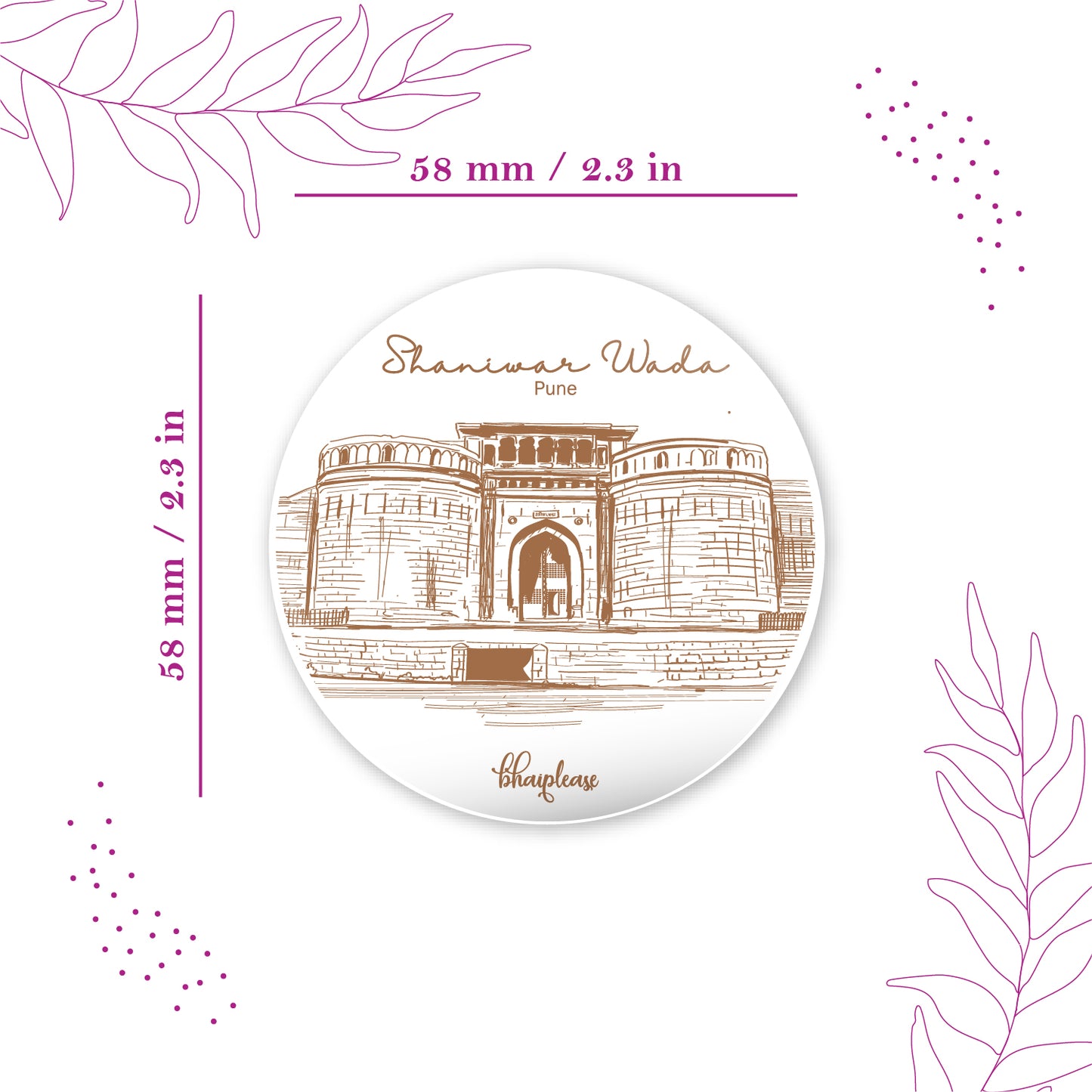 Shaniwar Wada Round Fridge Magnet