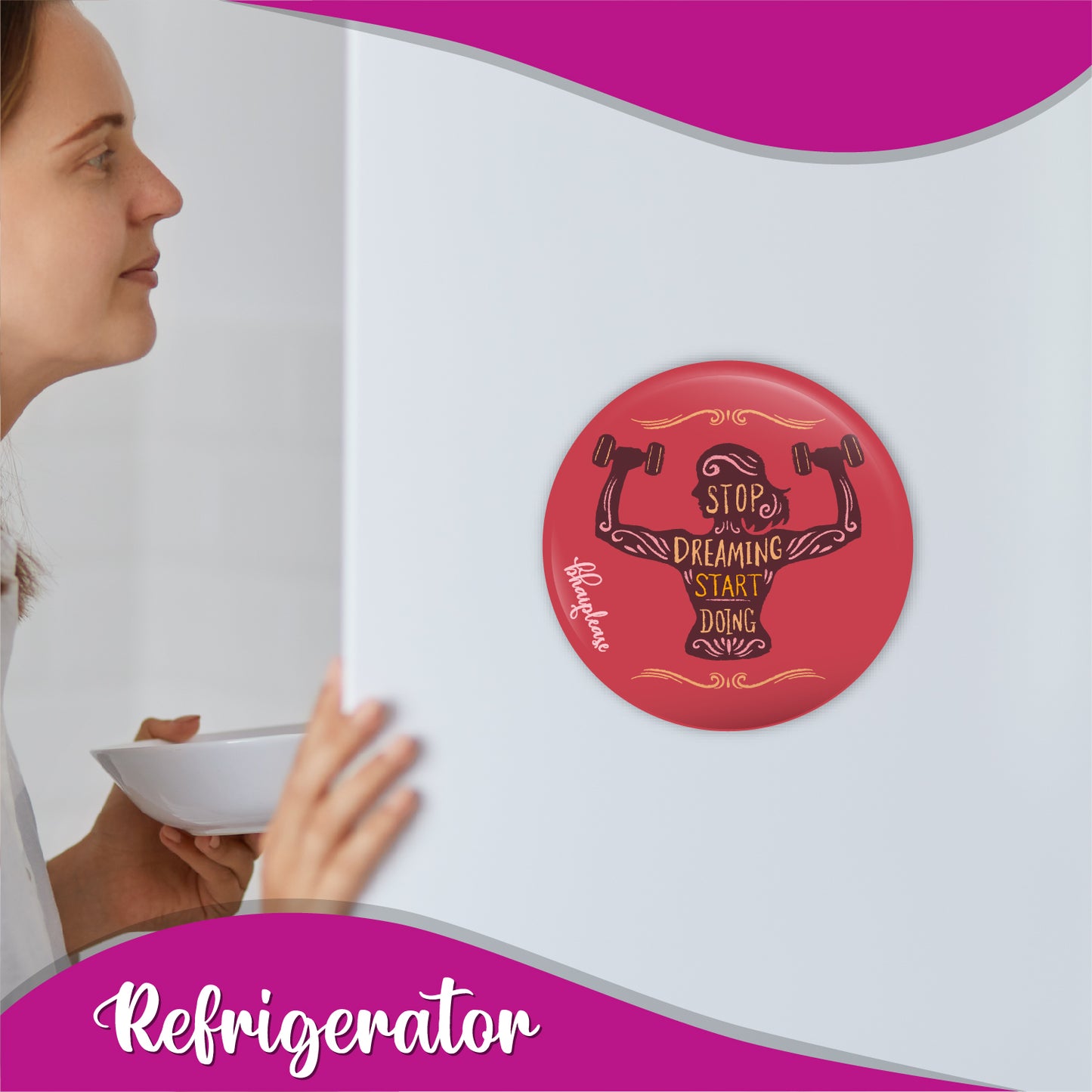 Stop Dreaming Start Doing Fridge Magnet