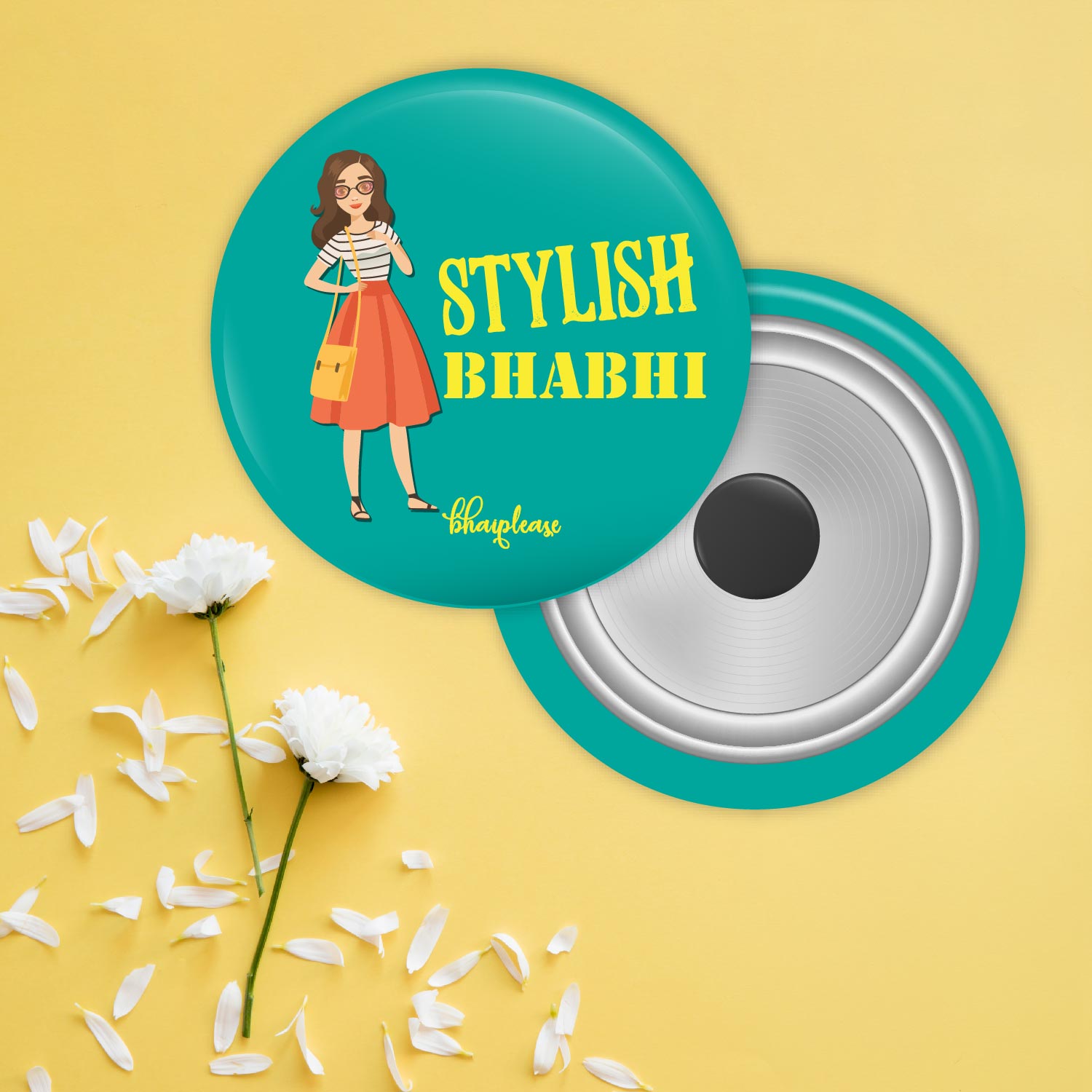Stylish Bhabhi Round Fridge Magnet