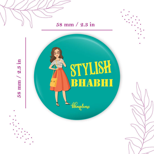 Stylish Bhabhi Round Fridge Magnet