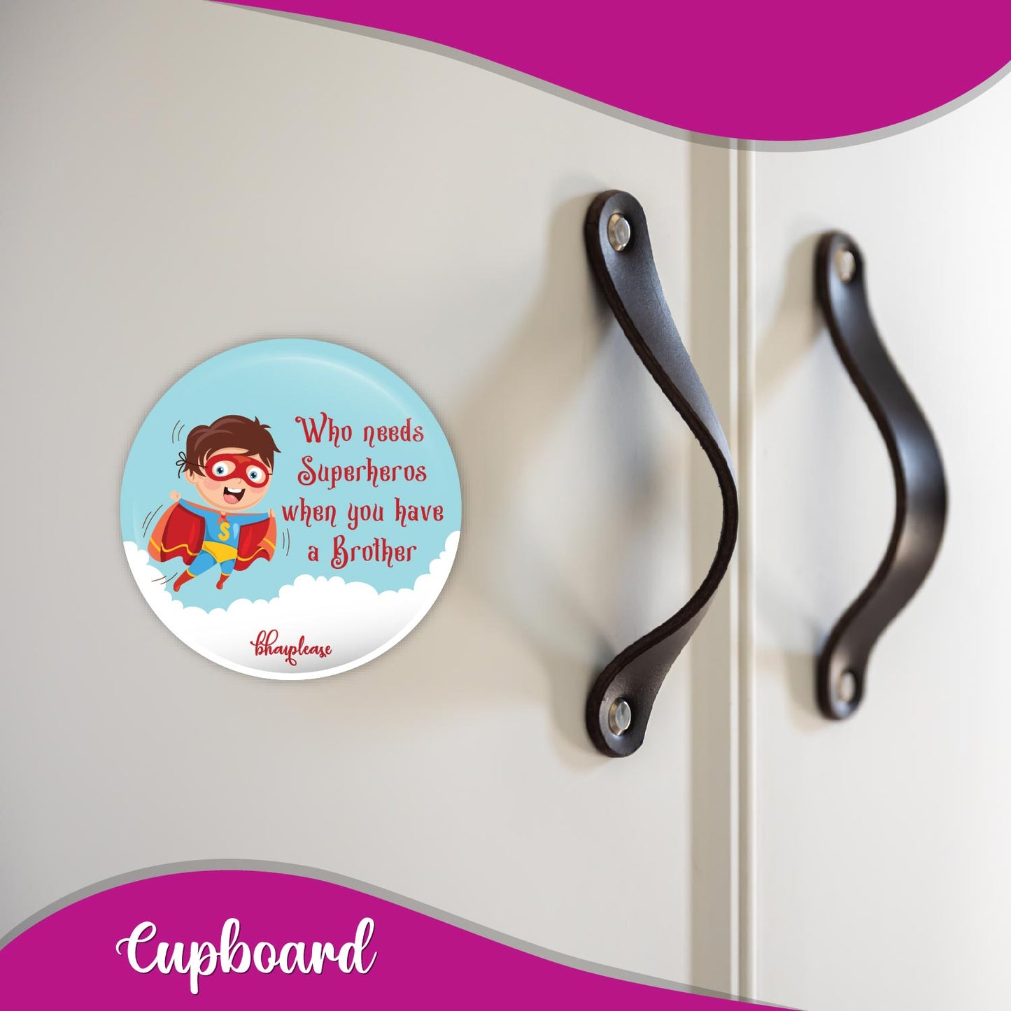 Superhero Brother Round Fridge Magnet