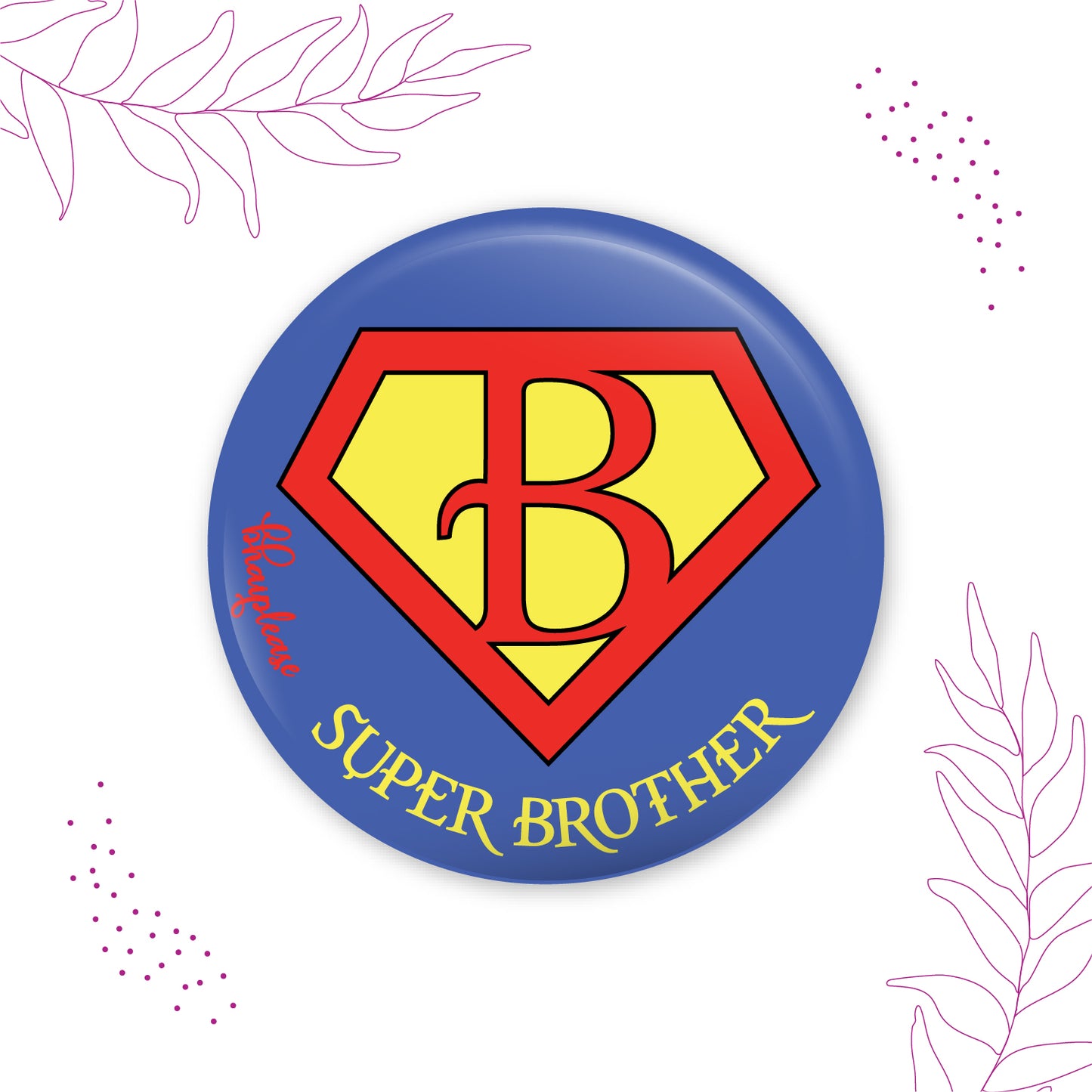 Superman Brother Round Fridge Magnet