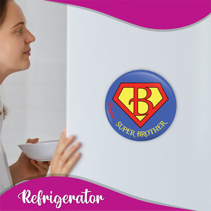 Superman Brother Round Fridge Magnet