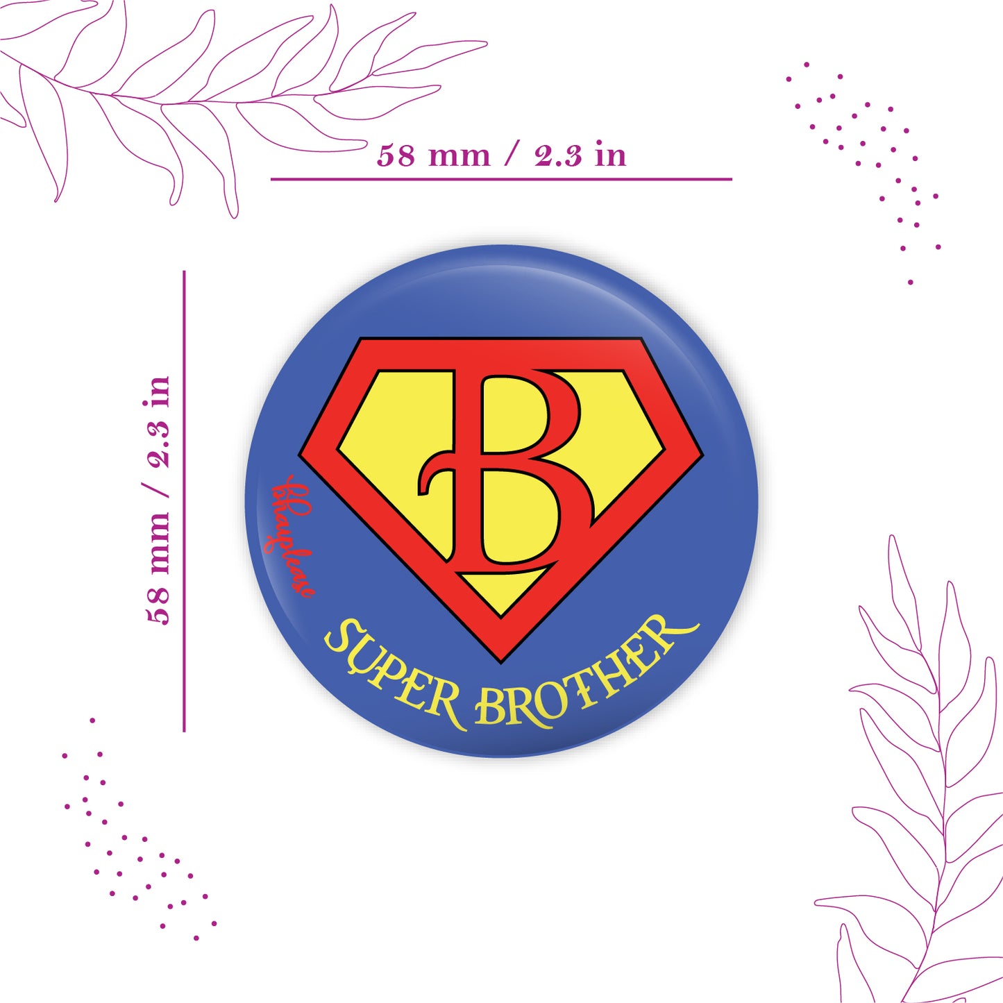 Superman Brother Round Fridge Magnet
