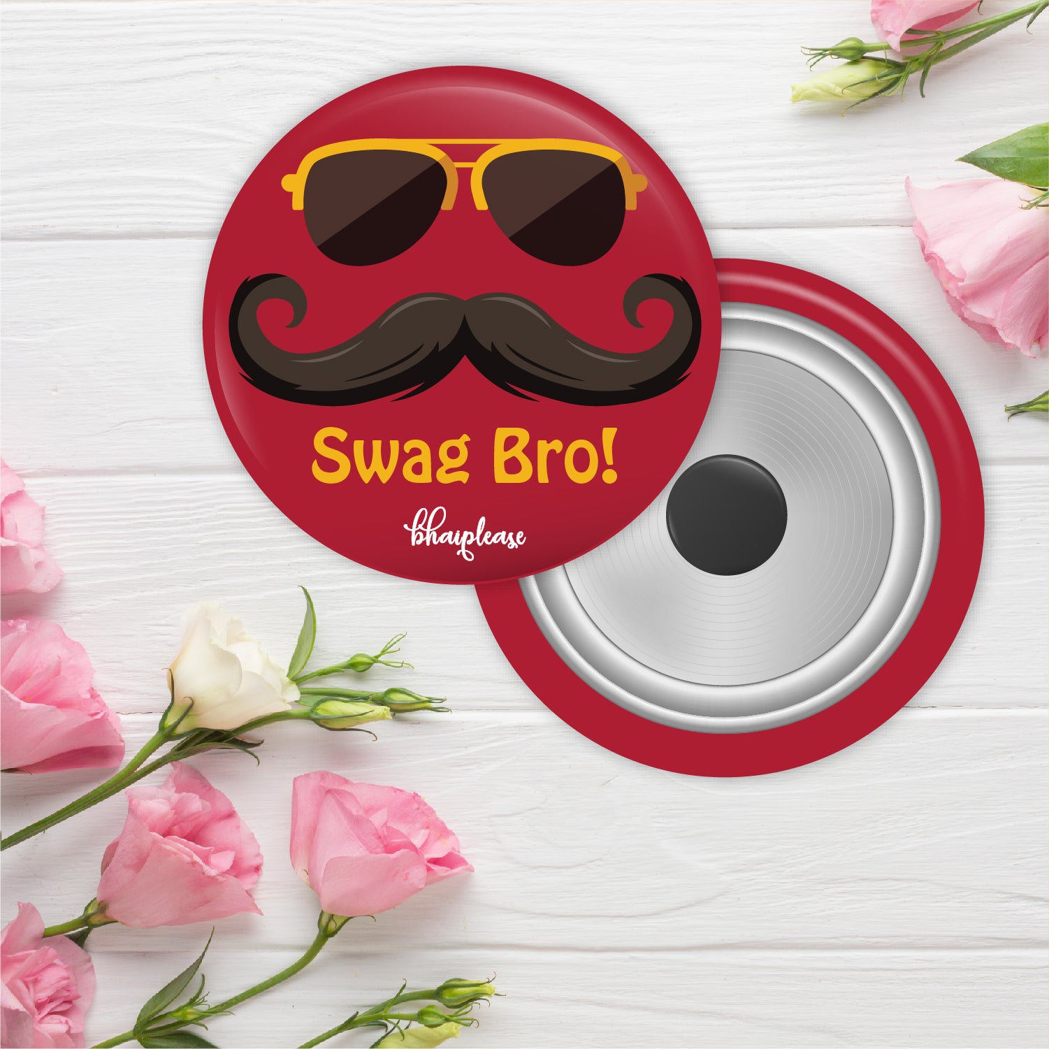 Swag Bro Round Fridge Magnet