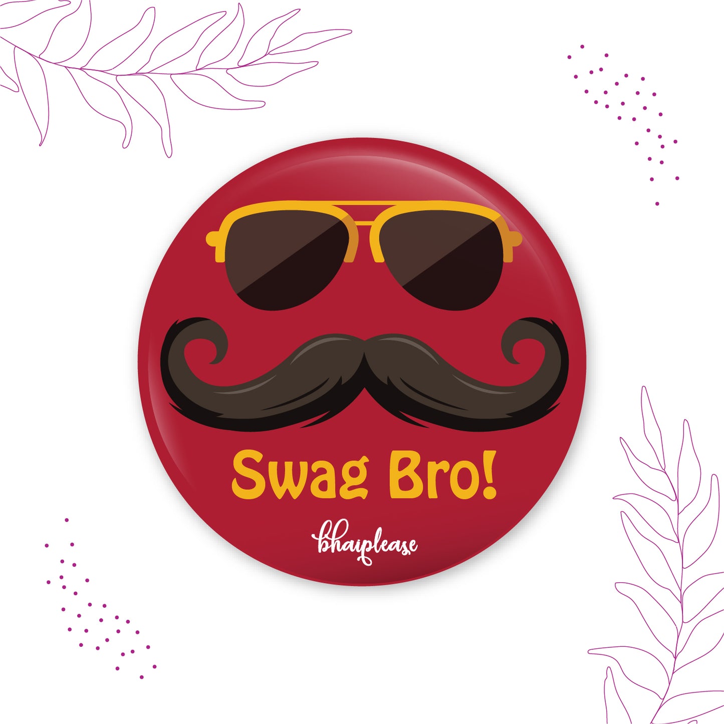 Swag Bro Round Fridge Magnet