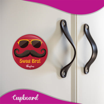 Swag Bro Round Fridge Magnet