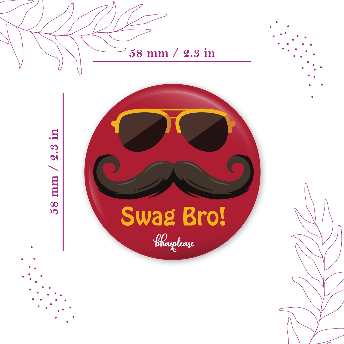 Swag Bro Round Fridge Magnet
